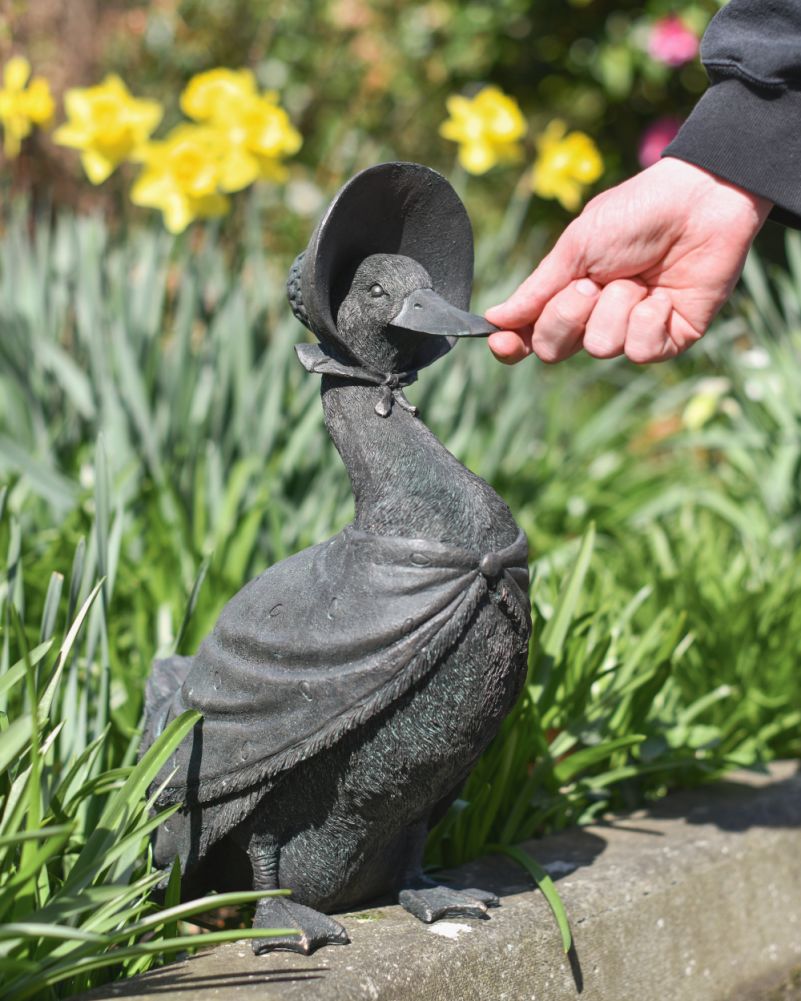 Scale Of Verdigris 'Mrs Puddleduck' Resin Garden Sculpture 