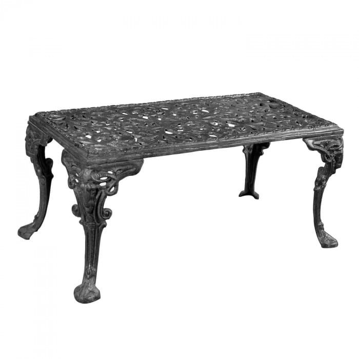 Victorian Cast Iron Garden Coffee Table in Black 
