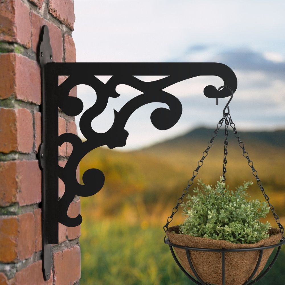 Hanging Basket Bracket with Victorian Gingerbread Style 