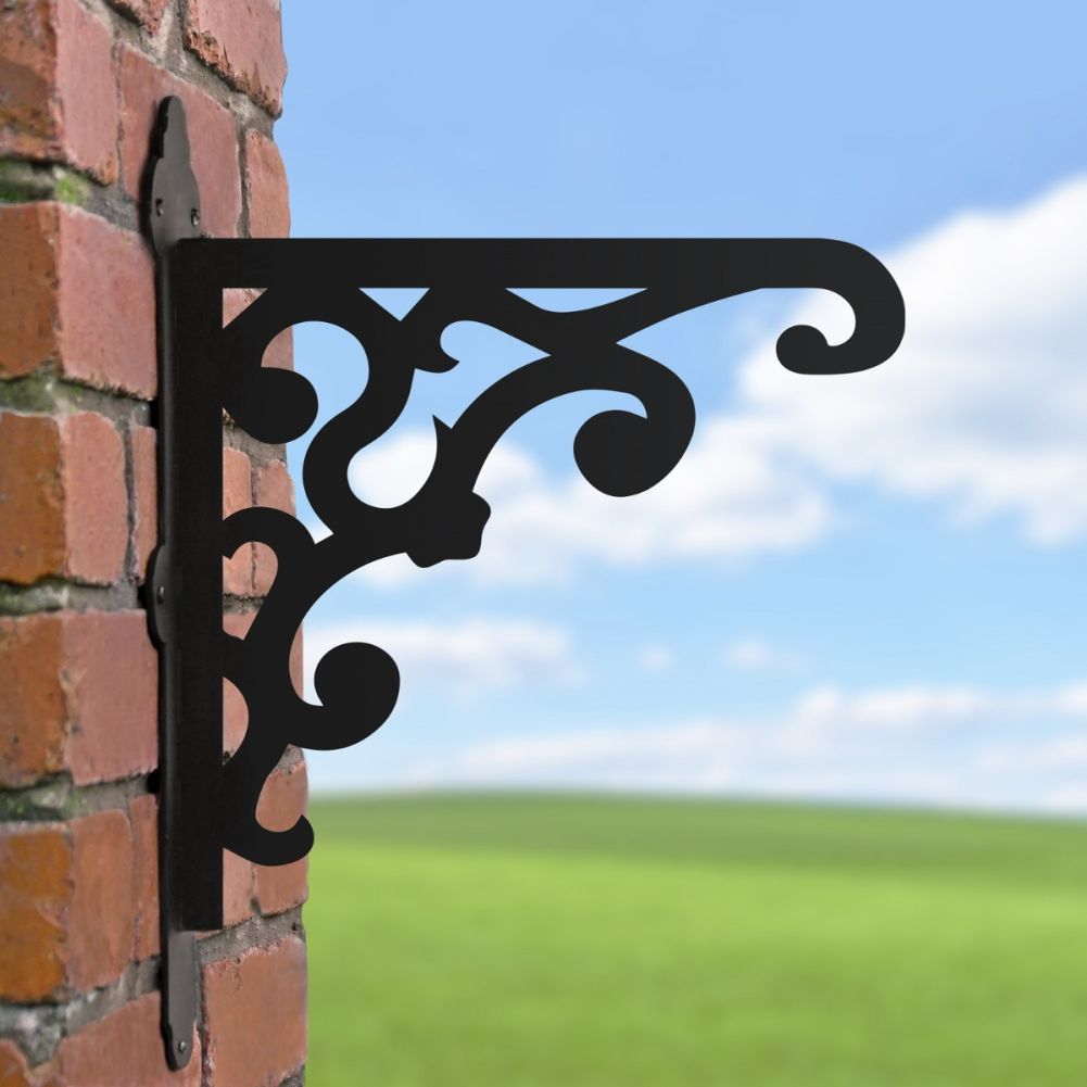 Victorian Gingerbread Style Hanging Basket Bracket on Wall 
