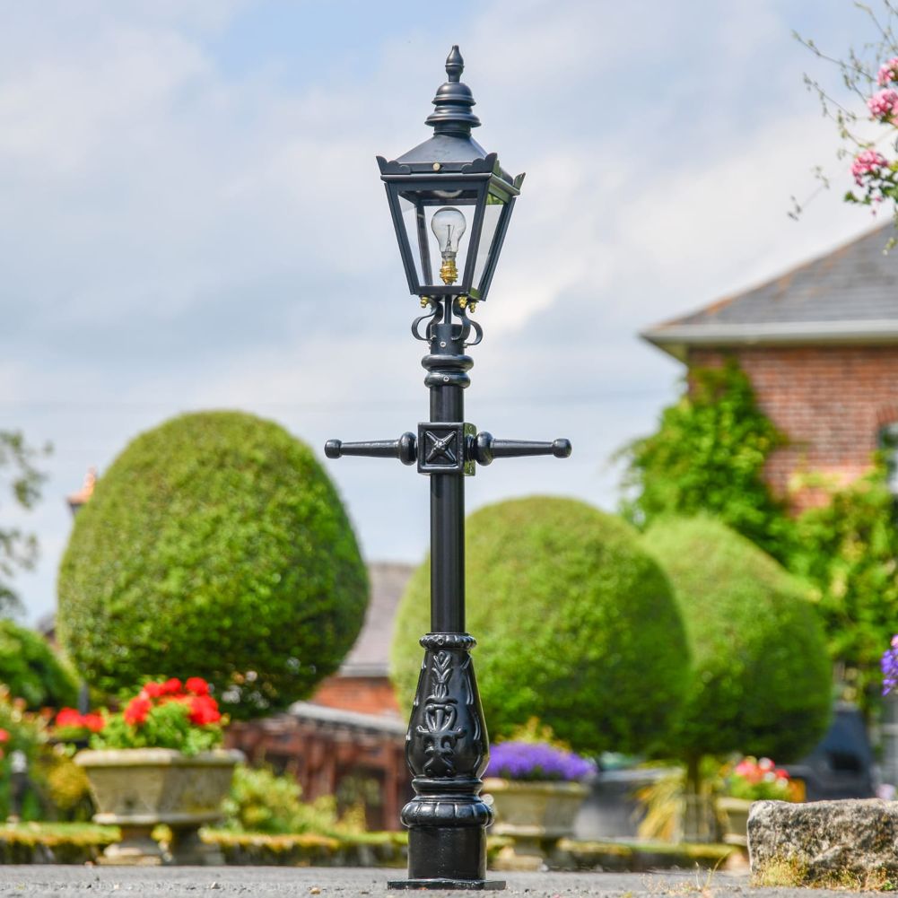 Miniature Victorian Lamp Post in Situ in the Front Garden 