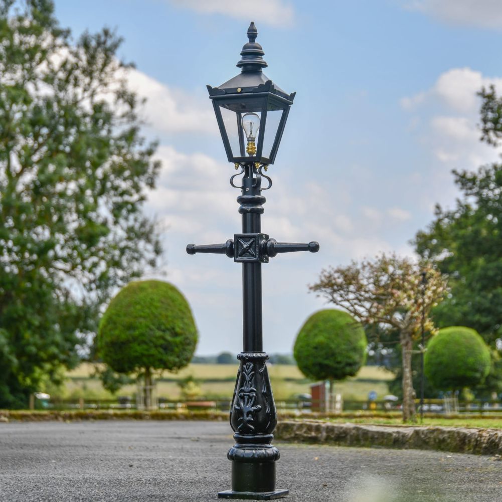 Miniature Victorian Lamp Post in Use in the Garden