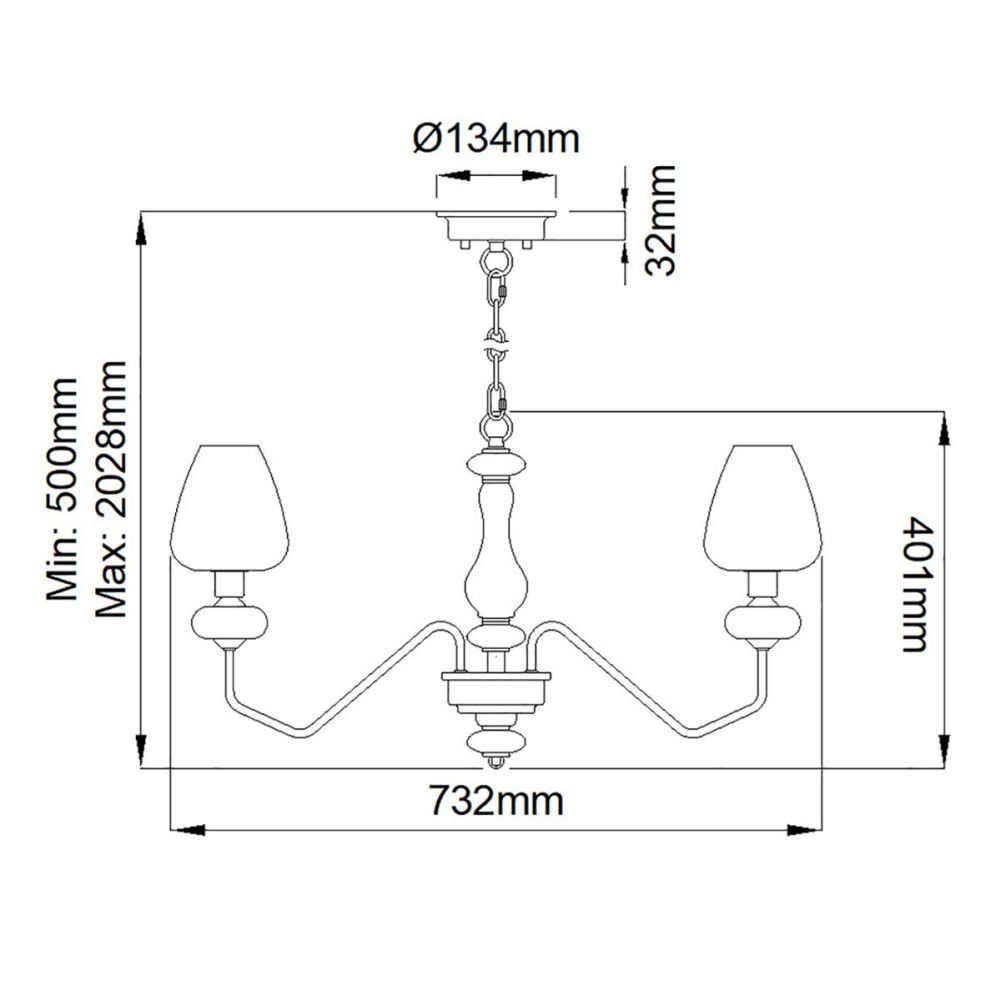 Vintage 'Beeston' Polished Nickel Five Light Chandelier Dimensions