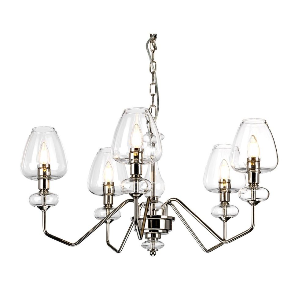 Vintage Beeston Polished Nickel Five Light Chandelier