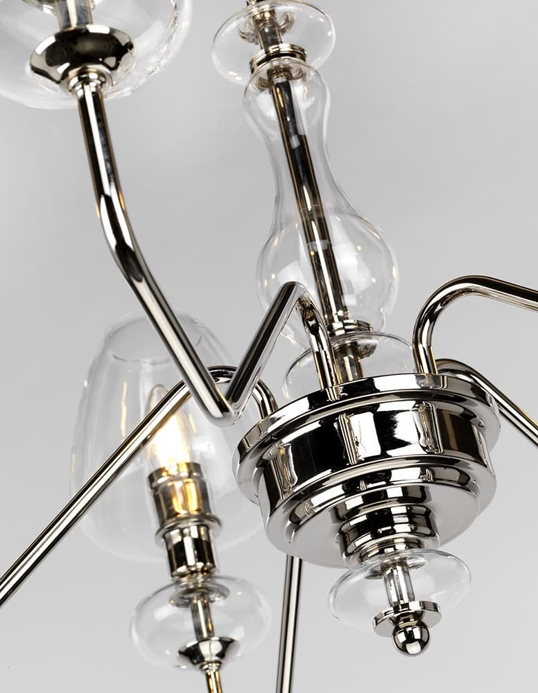 Vintage Beeston Polished Nickel Five Light Chandelier Under