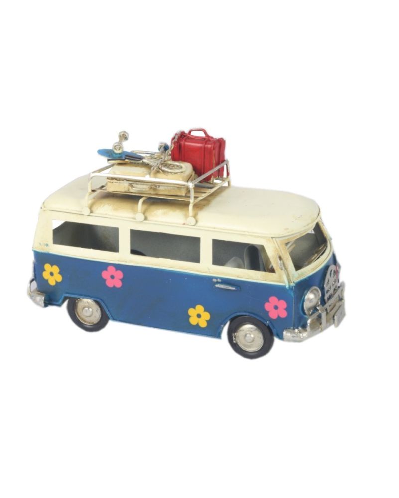 Vintage Model Campervan With Flower Design Side