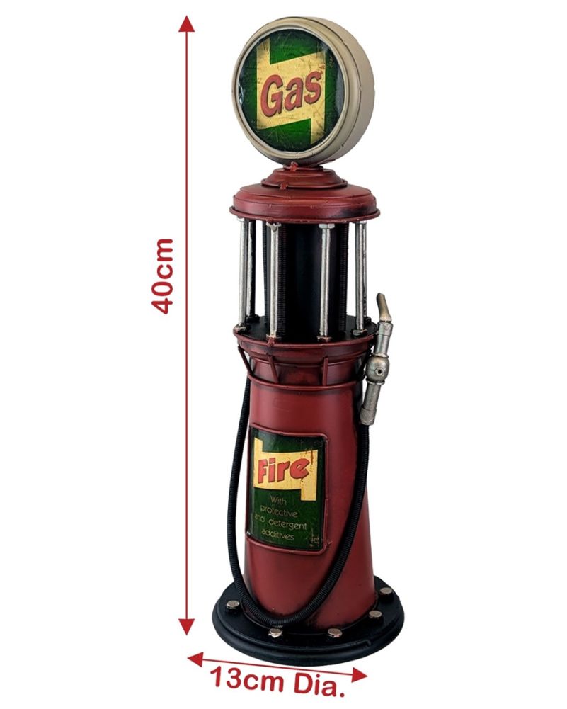 Vintage Red Petrol Pump Model Money Box Dimensions