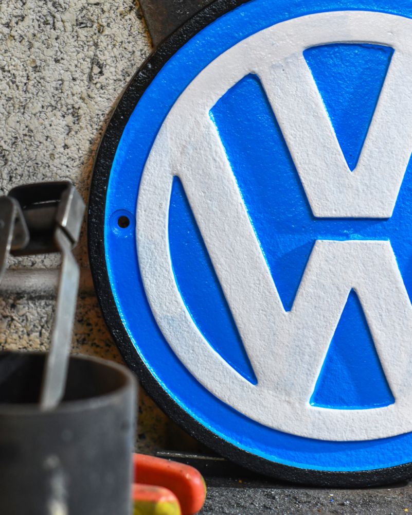 Close Up Of Fixing Points On The Cast Iron Automobilia Sign