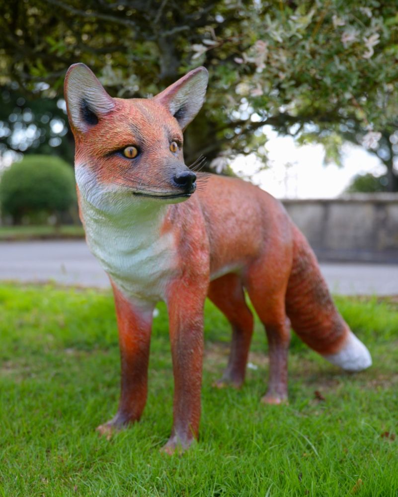 'Vixen' The Realistic Fox Resin Garden Sculpture - Collection Only Details