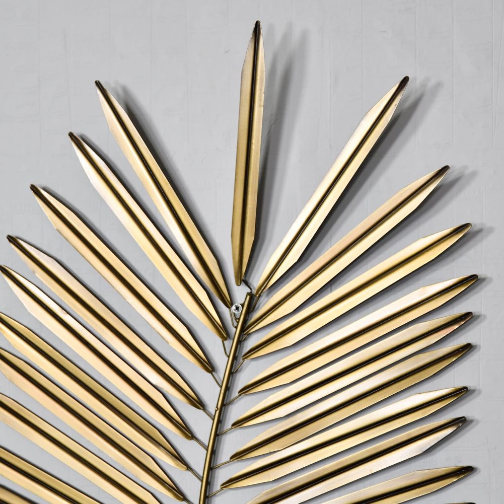 Golden Palm Leaf Wall Art Top Detail