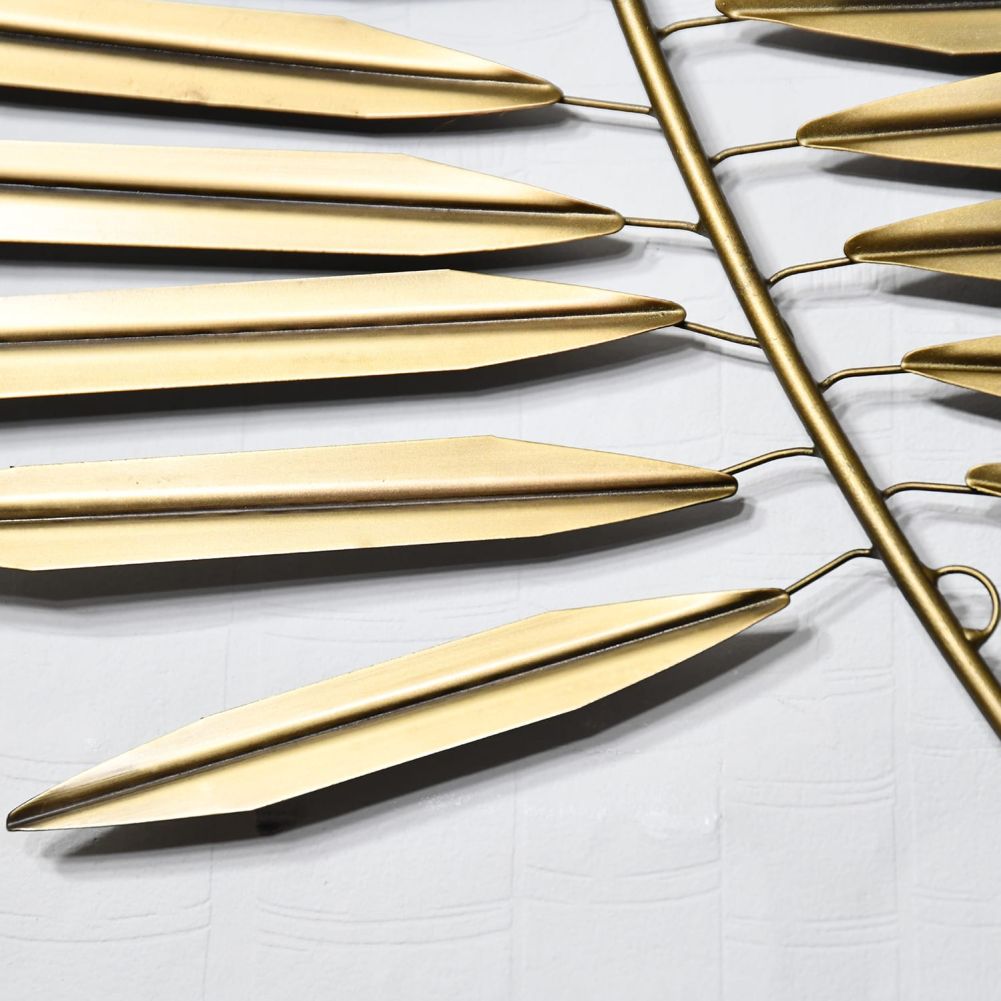 Golden Palm Leaf Wall Art Leaf Close Up