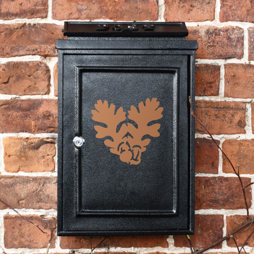Wall Mounted Post Box With Rust Leaf Motif