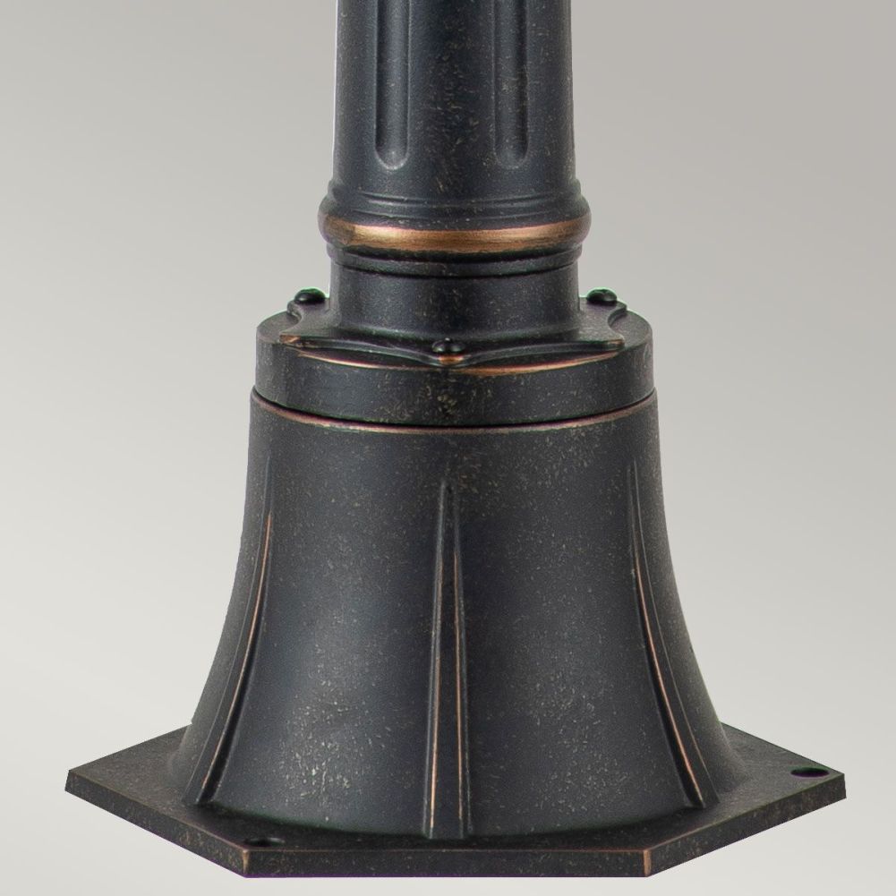 Weathered Bronze Finish On The Base Of The 'Peplow' Victorian Pillar Lantern