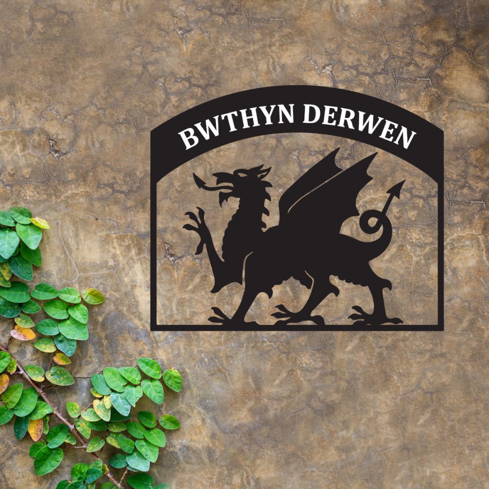Welsh Dragon House Name Sign 