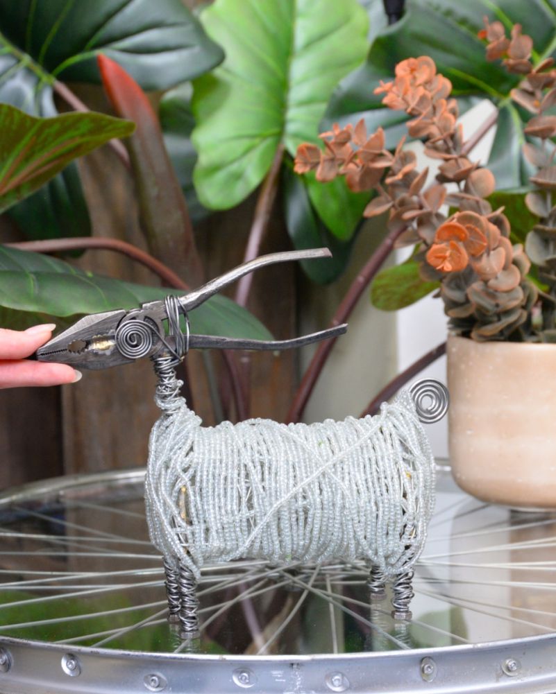 Scale Of The White Ram Scrap Metal Art Sculpture Side