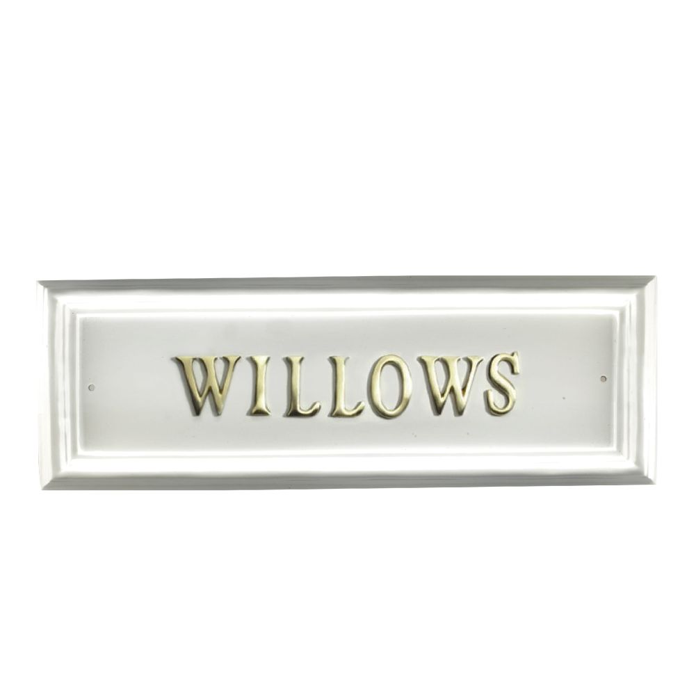White Rectangular House Name Signs