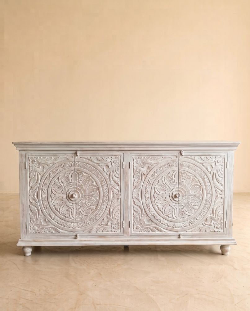 whitewashed sideboard