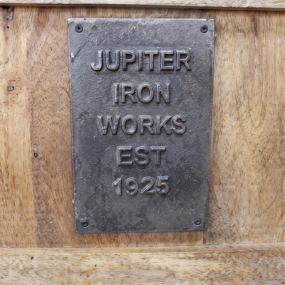 wooden and iron TV cabinet