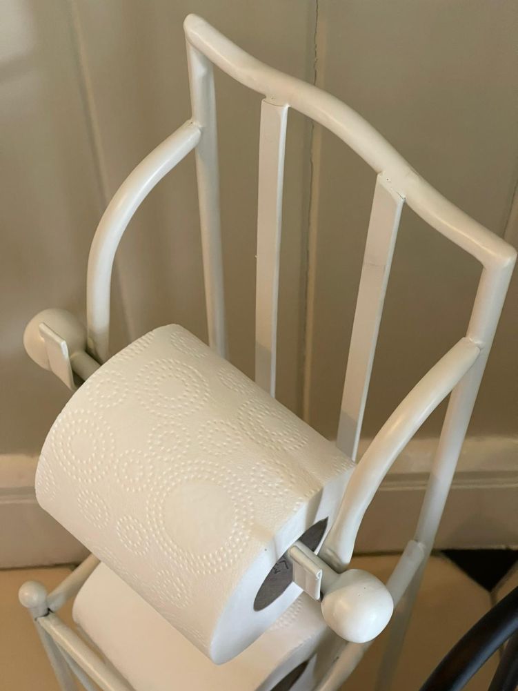 Classical Free Standing Toilet Roll Holder In Cream From Above