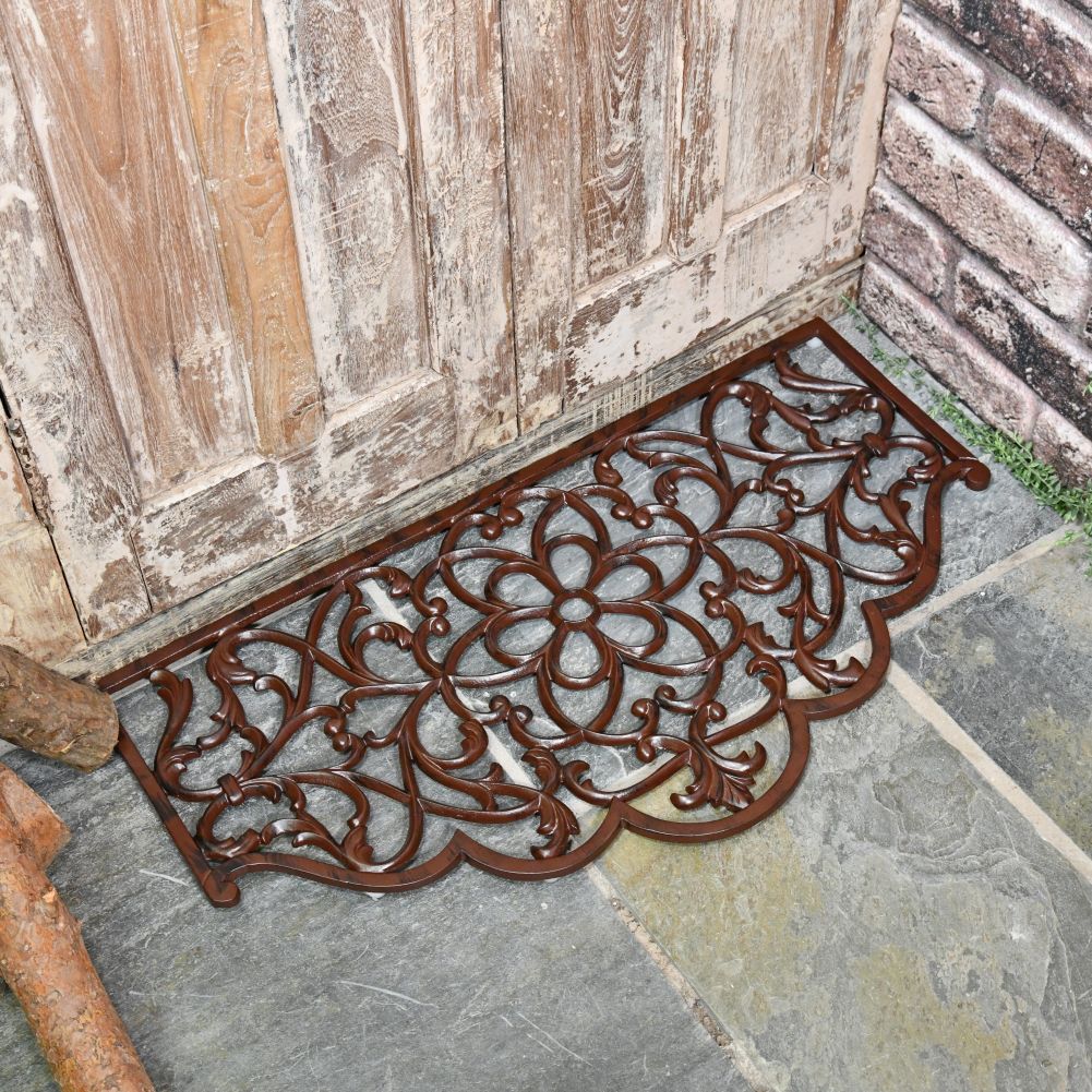 Rustic Cast Iron Arched Edge Door Mat