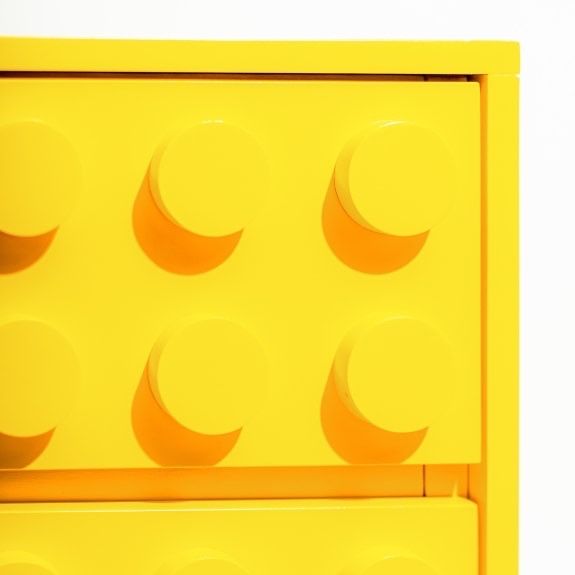 Brick Collection Chest of Drawers - 6 Drawer Unit Finished In Yellow