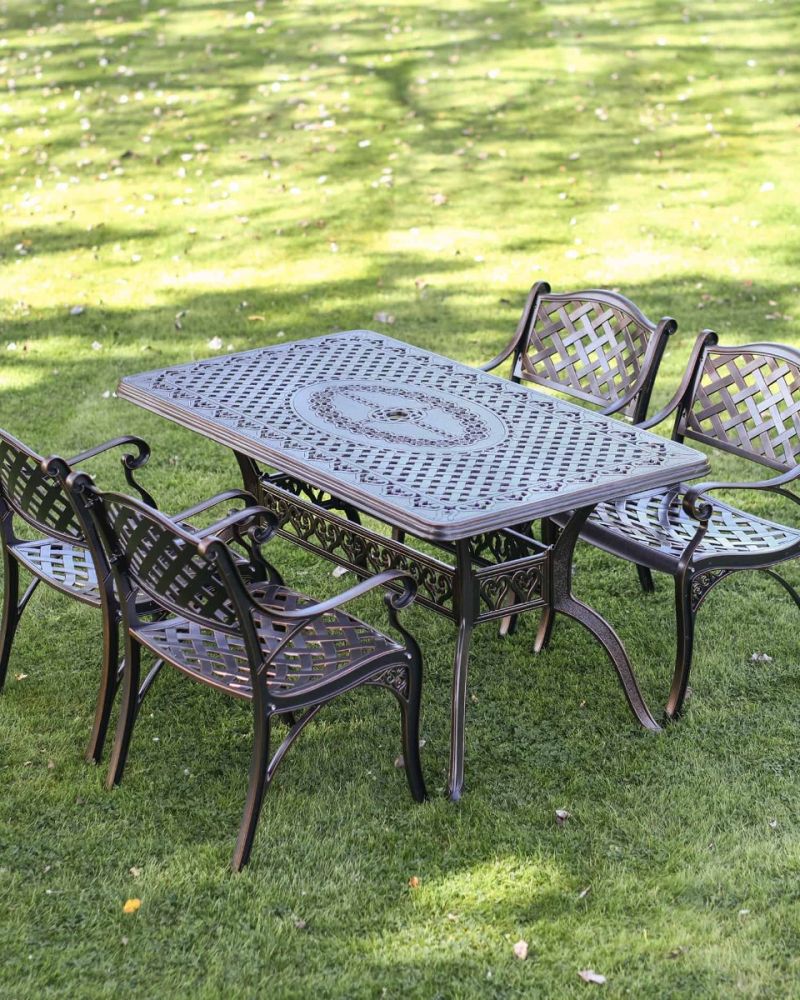 Patio table with four new arrivals chairs