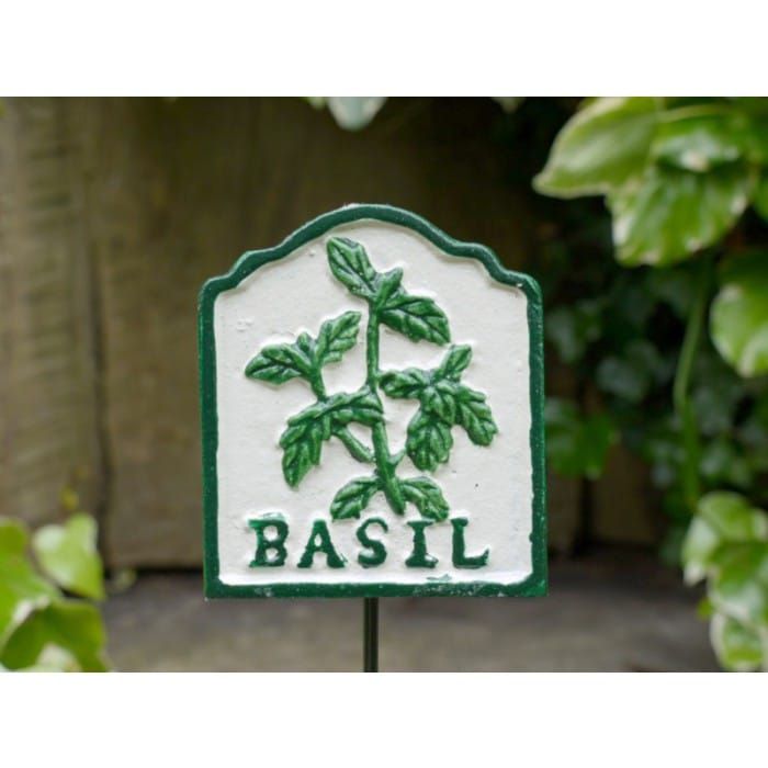 Cast Iron Hand Painted Basil Sign