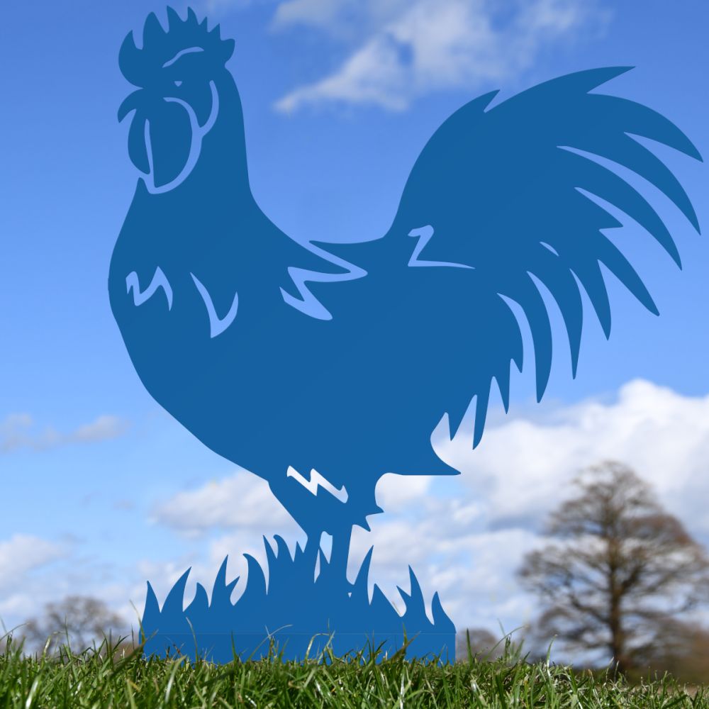 Blue Rooster Silhouette