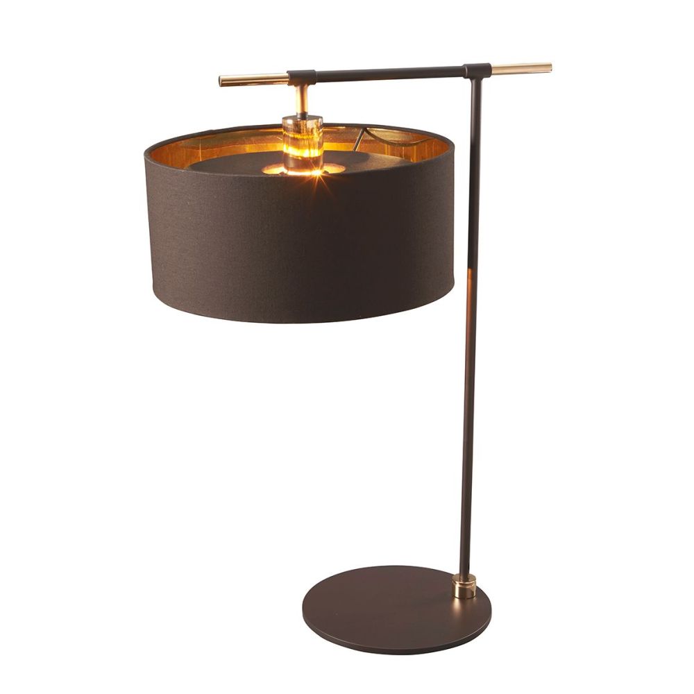 Brown & Polished Brass 'Bilancia' Table Lamp 