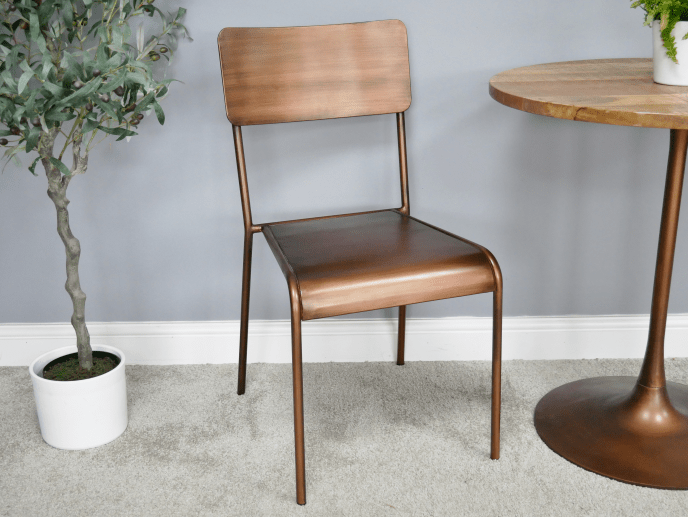 Copper metal chairs shop