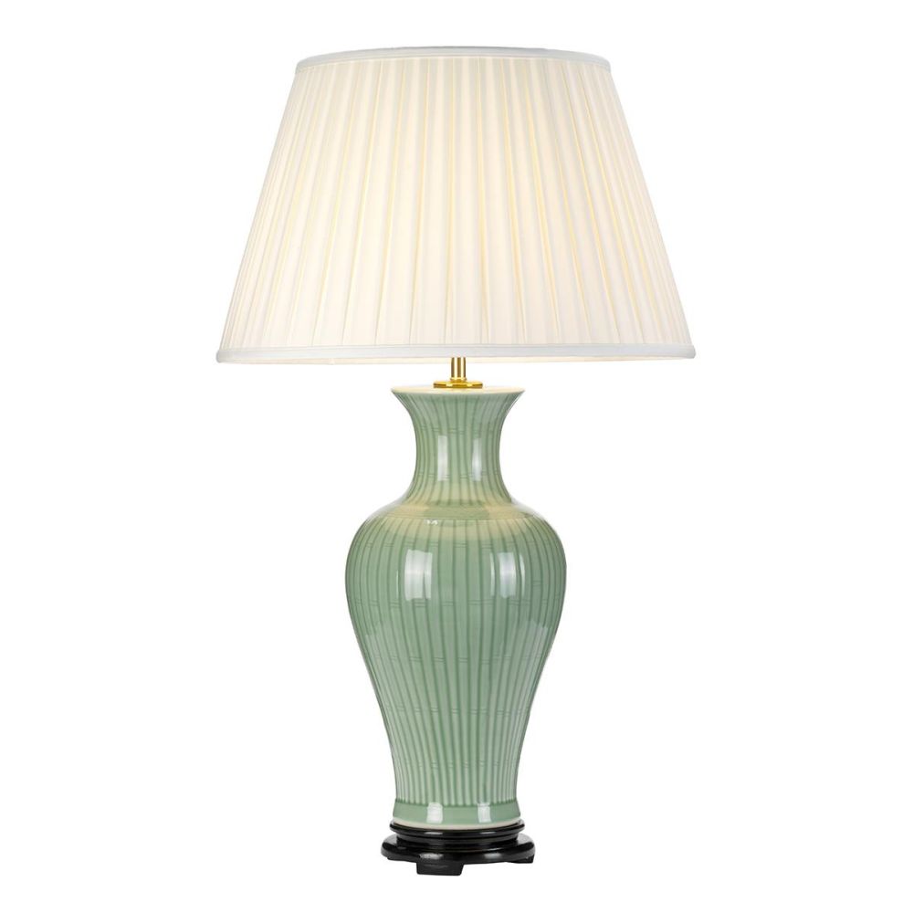 Ceramic Sage Green 'Bamboo' Table Lamp