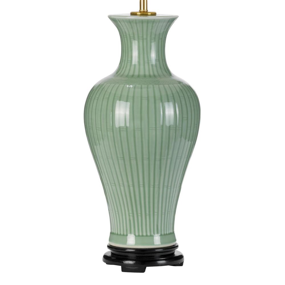 Ceramic Sage Green 'Bamboo' Table Lamp- Base Only