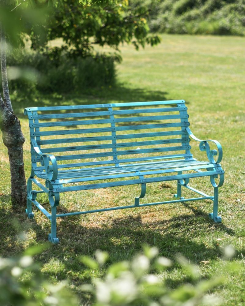 Chatham Two Seater Metal Garden Bench Green