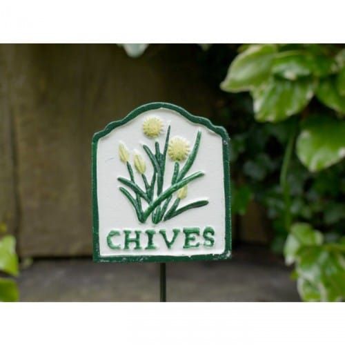 Cast Iron Hand Painted Chives Sign