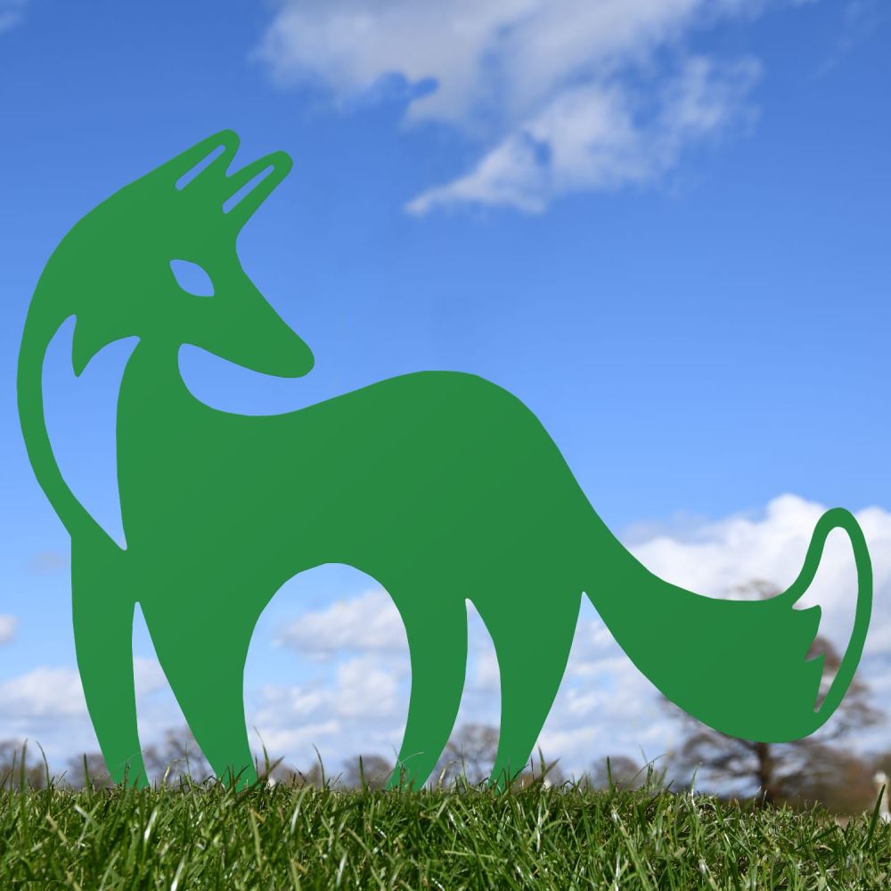 Green Contemporary Fox Iron Silhouette