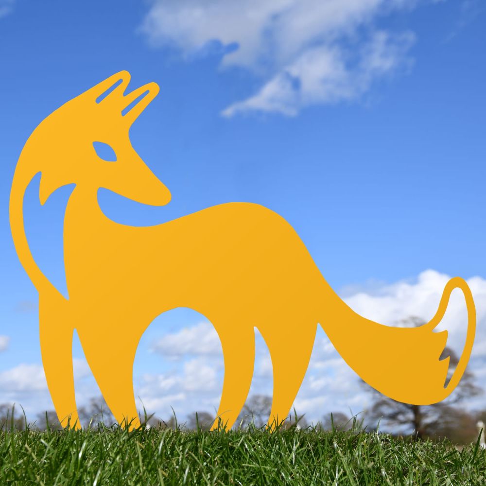 Yellow Contemporary Fox Iron Silhouette