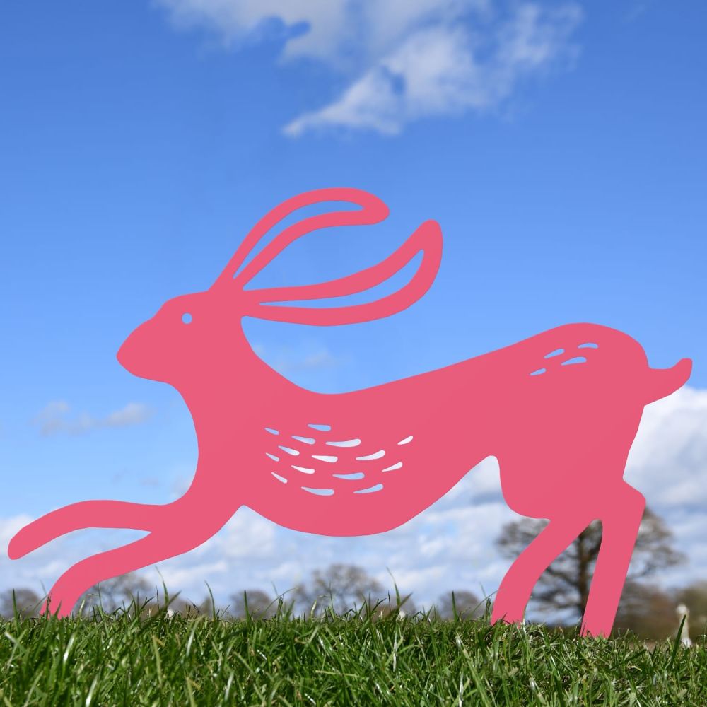 Pink Contemporary Hare Iron Silhouette