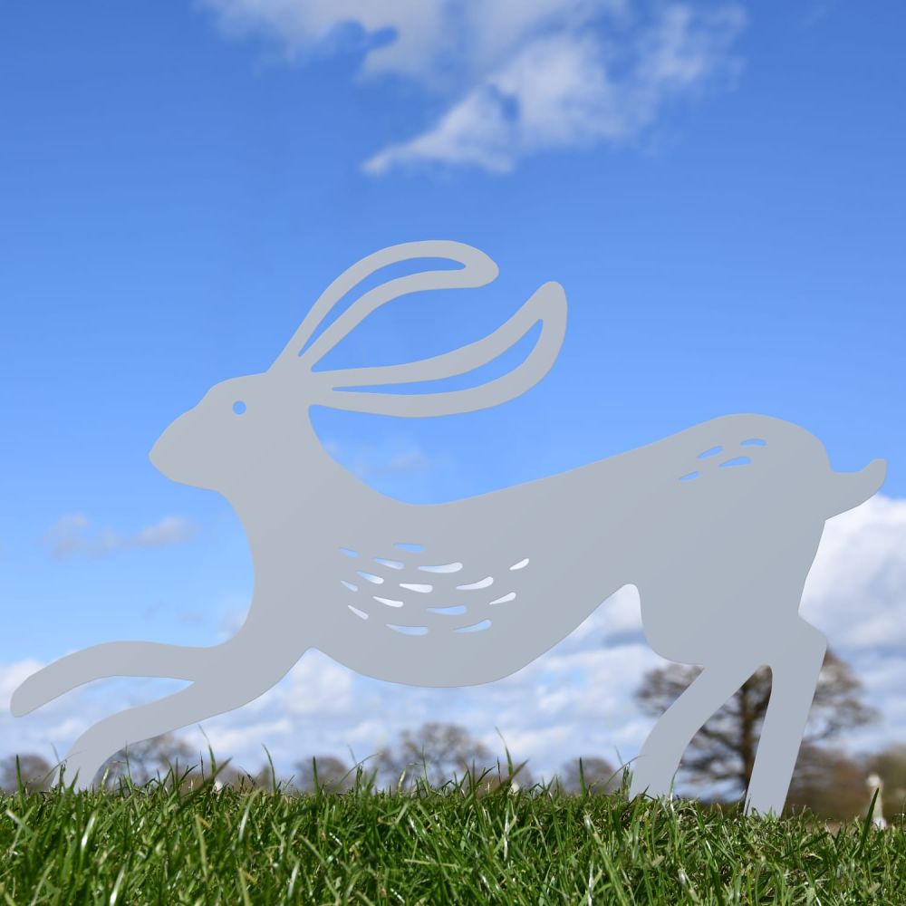 Silver Contemporary Hare Iron Silhouette
