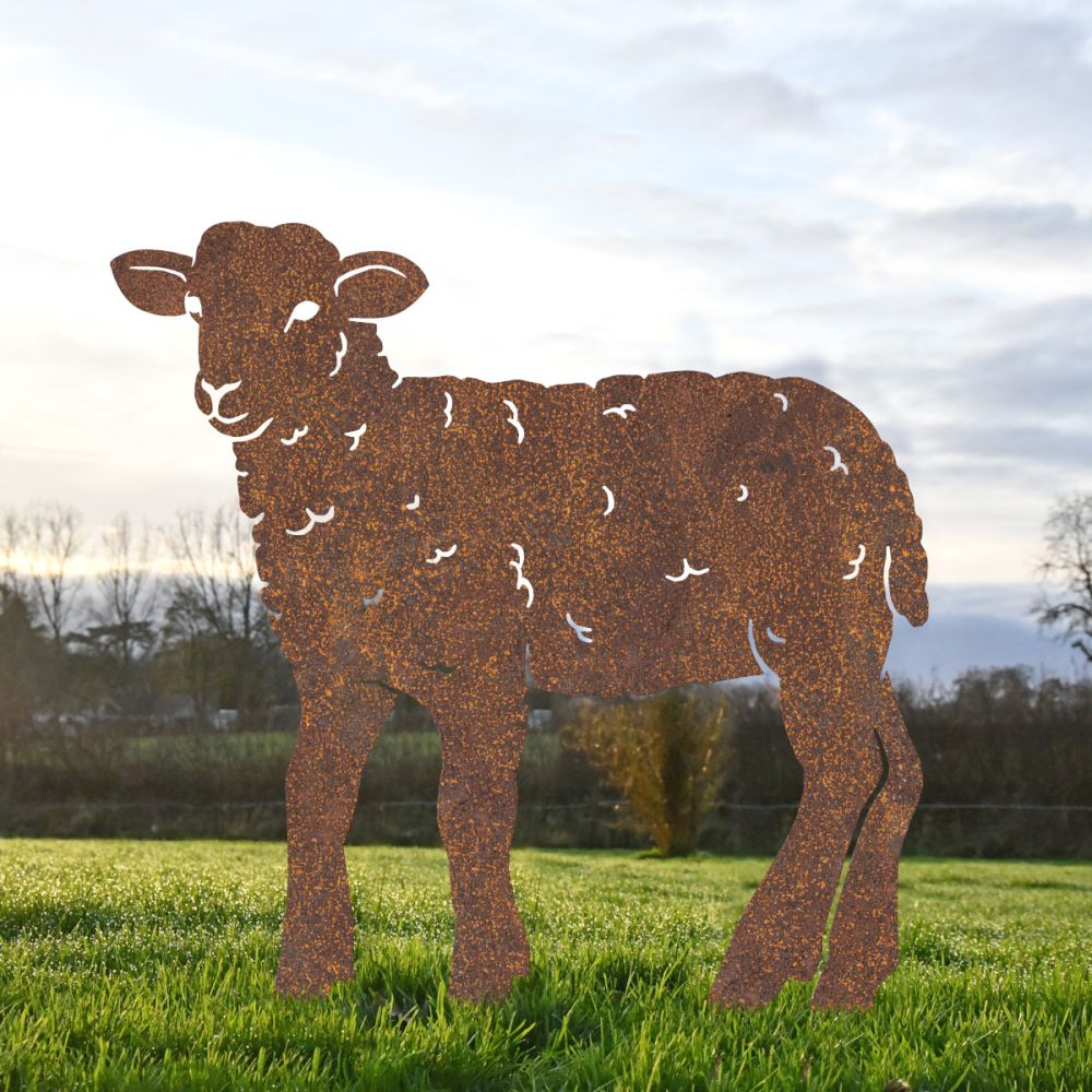 Curly Lamb Iron Silhouette Rustic 
