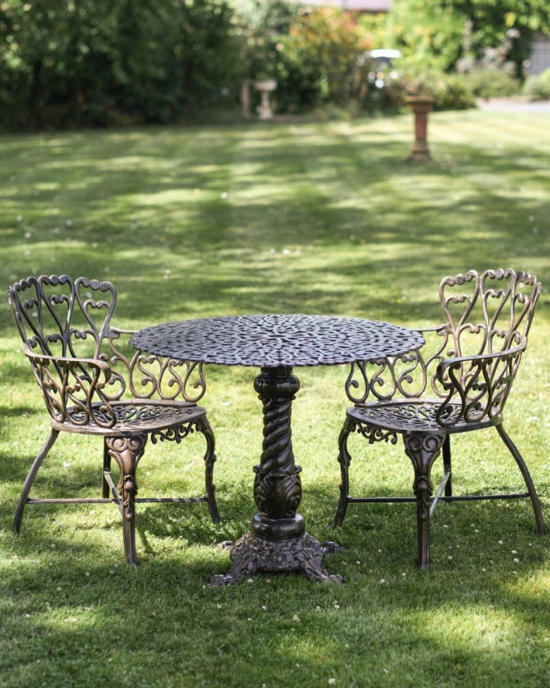 Wrought iron discount outdoor table set