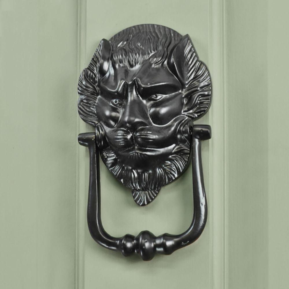 'Westminster' Lion Door Knocker in Black 