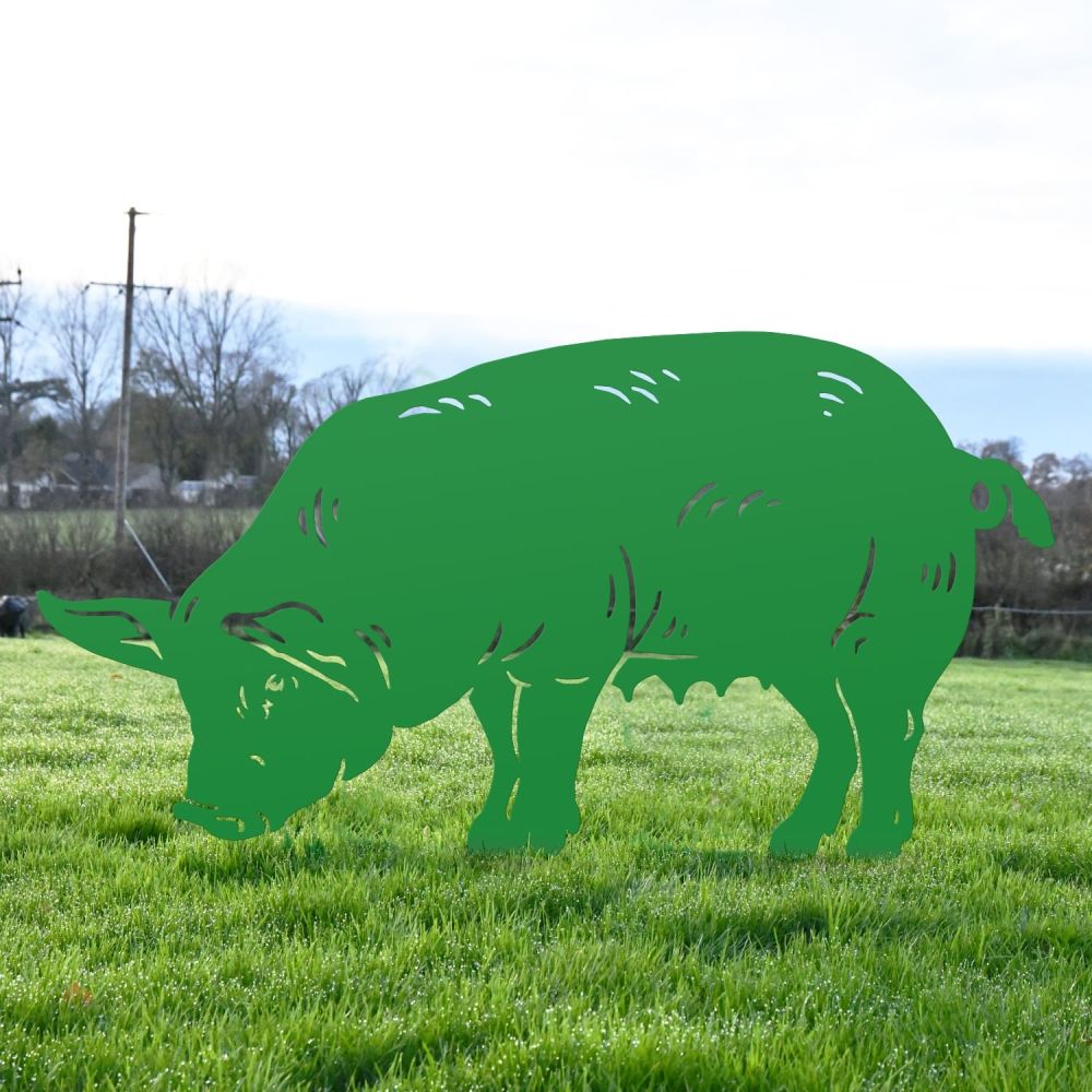 Green Female Pig Iron Silhouette