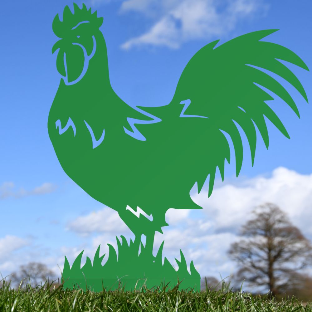 Green Rooster Silhouette