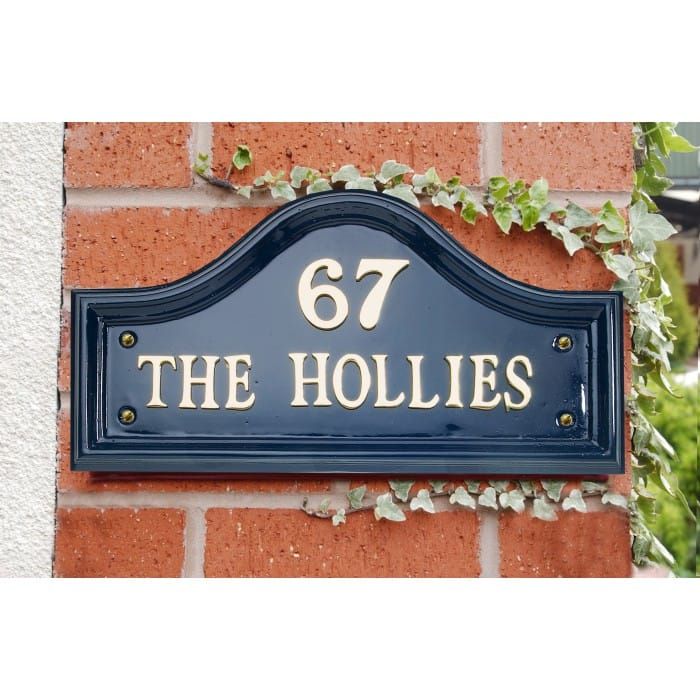 Blue Traditional House Name Sign