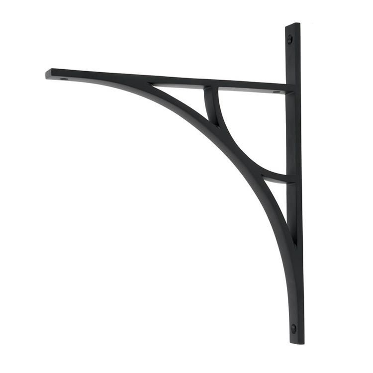 'Leighton' Matte Black Arched Shelf Bracket - 31cm x 25cm
