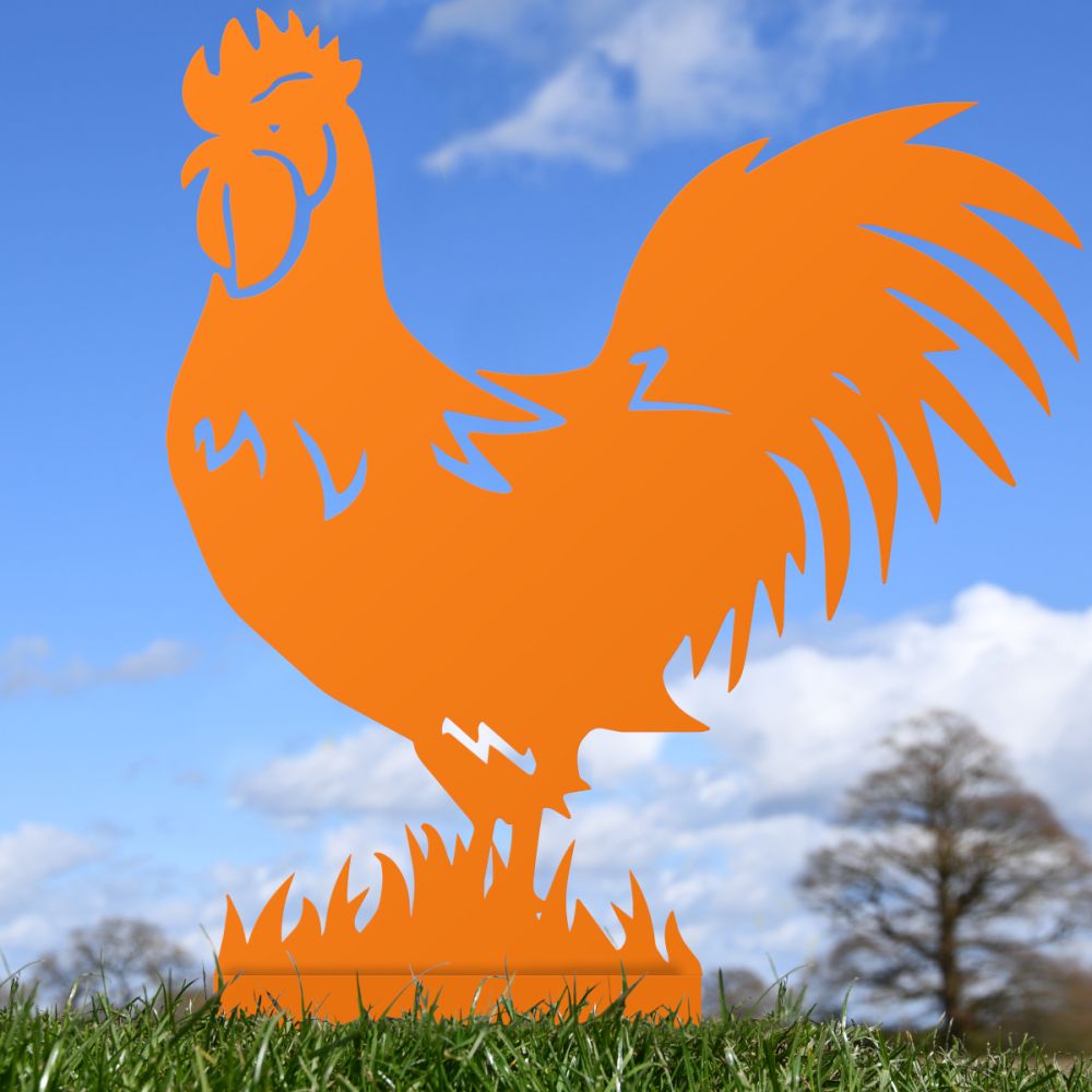 Orange Rooster Silhouette