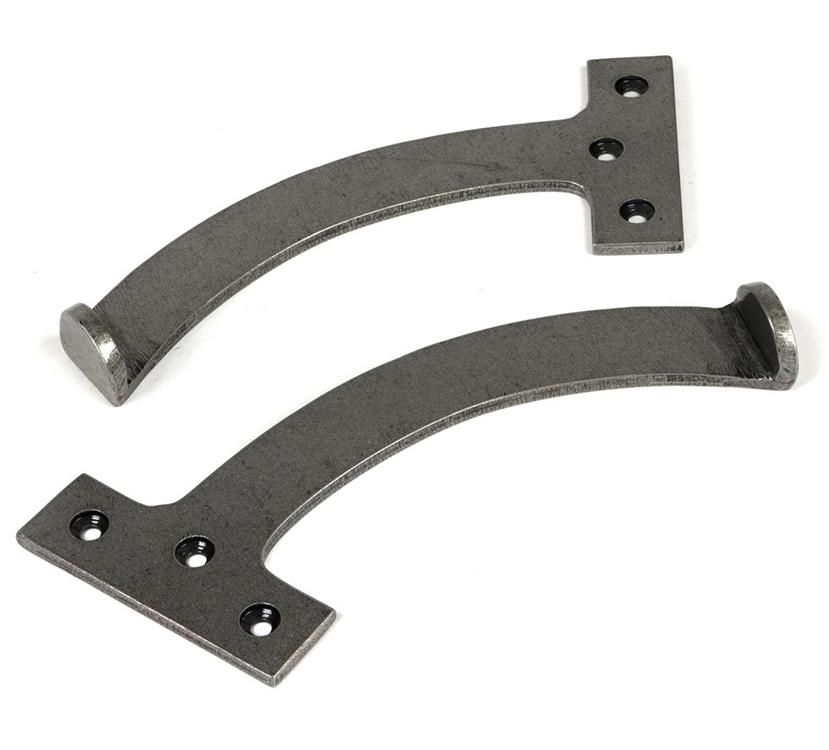 Pair of Pewter Window Stays in Beeswax Coating - 18cm 