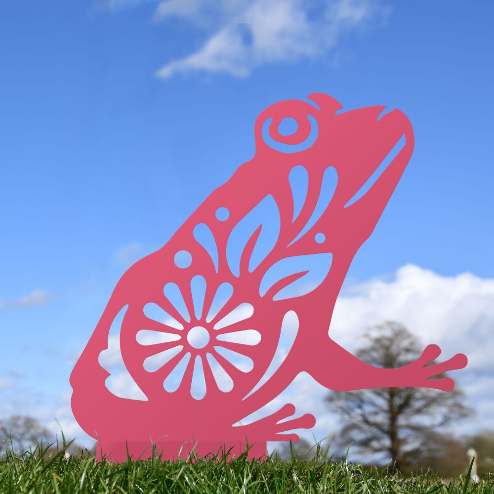 Pink Floral Frog Iron Silhouette