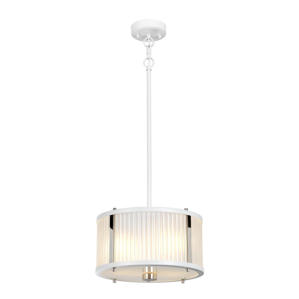Polished Nickel 'Ribbed' Celling Light