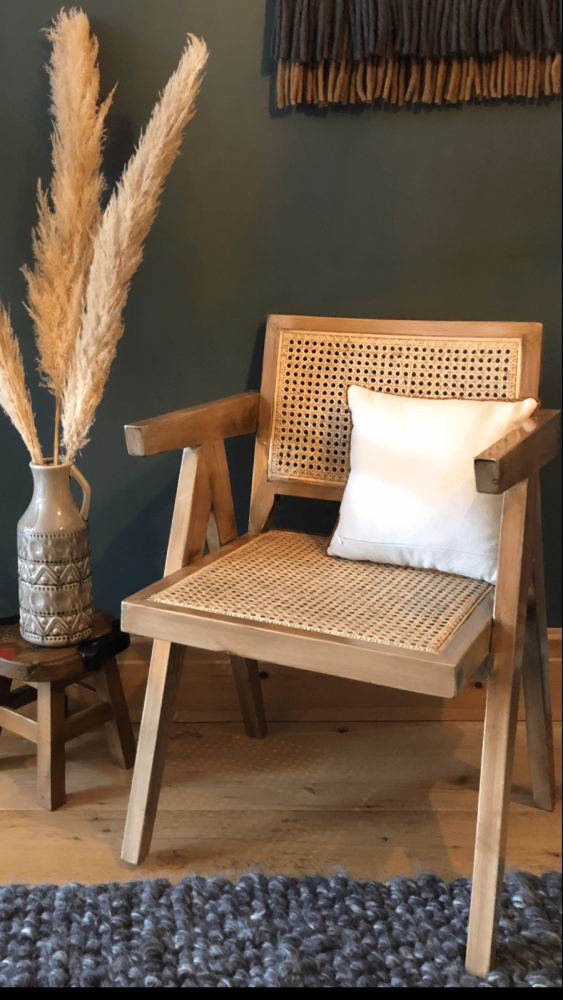 Mid Century Style Rattan Arm Chair